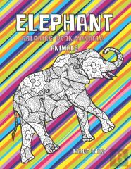 Coloring Book Mandala Animals - Large Print - Elephant