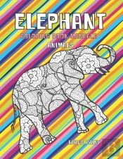Coloring Book Mandala Animals - Large Print - Elephant