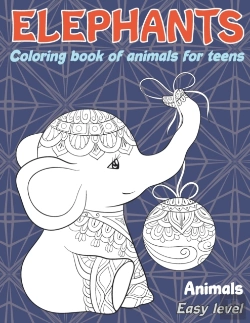 Bertrand.pt - Coloring Book Of Animals For Teens - Animals - Easy Level - Elephants
