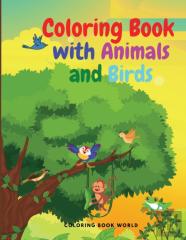 Coloring Book With Animals And Birds