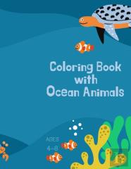 Coloring Book With Ocean Animals