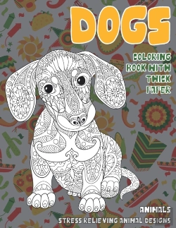 Bertrand.pt - Coloring Book With Thick Paper - Animals - Stress Relieving Animal Designs - Dogs