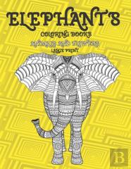 Coloring Books Animals And Flowers - Large Print - Elephants