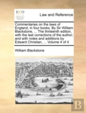 Commentaries On The Laws Of England, In