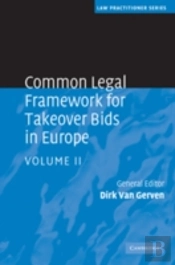 Common Legal Framework For Takeover Bids In Europe