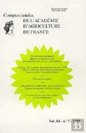 Compte Rendu De L'Academie D'Agriculture De France Vol.84
