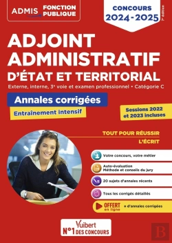 Bertrand.pt - Concours Adjoint Administratif Catégorie C : Annales Corrigées ; Session 2023 Incluse