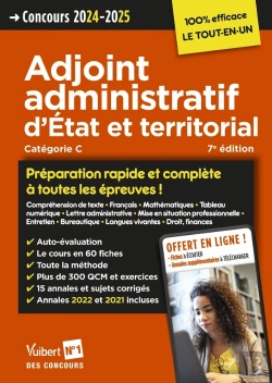 Bertrand.pt - Concours Adjoint Administratif D'Etat Et Territorial : Préparation Rapide Et Complète À Toutes Les Épreuves ! (7e Édition)