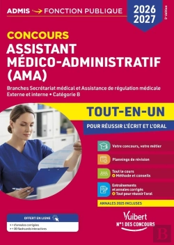 Bertrand.pt - Concours Assistant Médico-Administratif (Ama)   Tout-En-Un : Branches Secrétariat Médical Et Assistance De Régulation Médicale - Externe Et Interne - Catégorie B (Édition 2026/2027)