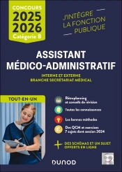 Concours Assistant Médico-Administratif ; Concours Interne Et Externe Branche Secrétariat Médical, Catégorie B ; Tout-En-Un (Édition 2025/2026)