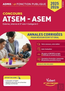 Bertrand.pt - Concours Atsem - Asem ; Catégorie C ; Annales Corrigées (Édition 2025/2026)
