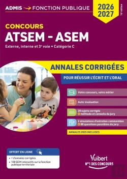 Bertrand.pt - Concours Atsem Et Asem 2026-2027 - Annales Corrigées : Externe, Interne Et 3e Voie - Catégorie C