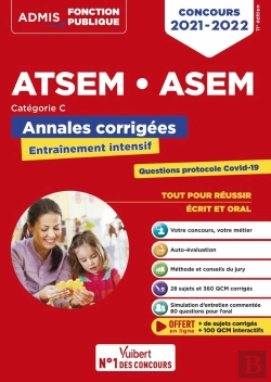 Bertrand.pt - Concours Atsem Et Asem - Catégorie C - Annales Corrigées - Agent (Territorial) Spécialisé Des Écoles (Édition 2021/2022)