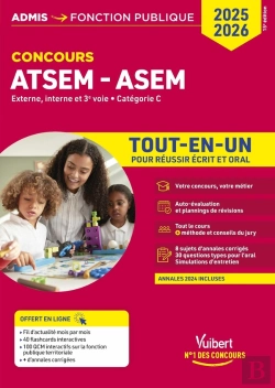 Bertrand.pt - Concours Atsem Et Asem - Catégorie C - Tout-En-Un : Agent (Territorial) Spécialisé Des Écoles Maternelles - Concours Externe, Interne, 3e Voie - 2025-2026