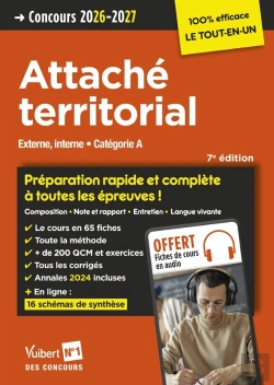 Bertrand.pt - Concours Attaché Territorial 2026-2027 - 100% Efficace : Externe, Interne - Catégorie A