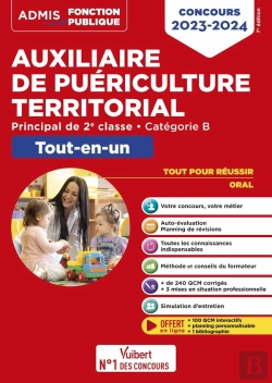 Bertrand.pt - Concours Auxiliaire De Puericulture Territorial - Categorie B - Tout-En-Un - Concours 2023-2024