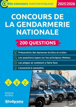 Bertrand.pt - Concours De La Gendarmerie Nationale : 200 Questions (Édition 2025/2026)