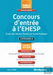 Concours D'Entrée À L'Ehesp ; Concours 2015-2016