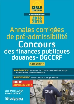 Bertrand.pt - Concours Des Finances Publiques Douanes-Dgccrf ; Annales Corrigées De Pré-Admissibilité
