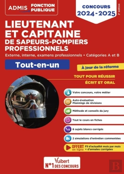 Bertrand.pt - Concours Lieutenant Et Capitaine De Sapeurs-Pompiers Professionnels : Catégories A Et B ; Tout-En-Un