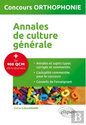 Concours Orthophonie ; Annales De Culture Générale
