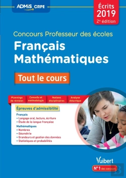 Bertrand.pt - Concours Professeur Des Écoles ; Français Et Mathématiques ; Tout Le Cours (Écrits 2019)