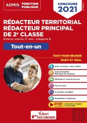 Concours Rédacteur Territorial Et Rédacteur Principal 2e Classe ; Catégorie B (Édition 2021)