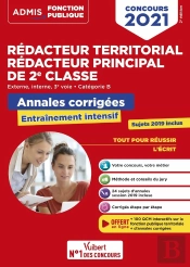 Concours Rédacteur Territorial Et Rédacteur Principal 2e Classe - Categorie B (Édition 2021)
