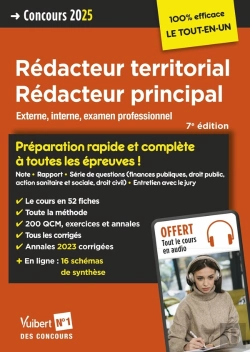 Bertrand.pt - Concours Rédacteur Territorial Et Rédacteur Principal - Catégorie B - Préparation Rapide Et Complète À Toutes Les Épreuves : Concours Externe, Interne Et 3e Voie - Concours 2025
