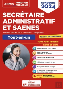 Bertrand.pt - Concours Secretaire Administratif Et Saenes - Categorie B - Tout-En-Un - Externe Et Interne - Concou