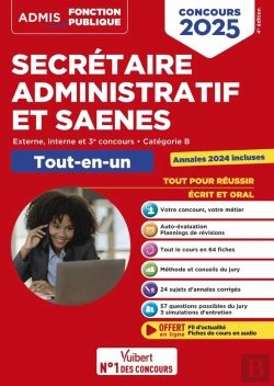 Bertrand.pt - Concours Secrétaire Administratif Et Saenes - Catégorie B - Tout-En-Un : Externe Et Interne - Concours 2025 - Tout Le Cours En Audio