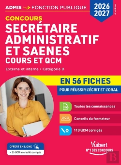 Bertrand.pt - Concours Secrétaire Administratif Et Saenes En 56 Fiches 2026-2027 - Cours Et Qcm : Catégorie B