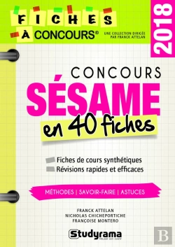 Bertrand.pt - Concours Sésame ; En 40 Fiches (Édition 2018)