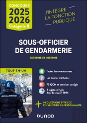 Concours Sous-Officier De Gendarmerie Externe Et Interne ; Catégorie B ; Tout-En-Un (Édition 2025/2026)