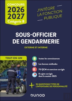 Bertrand.pt - Concours Sous-Officier De Gendarmerie ; Externe Et Interne ; Catégorie B ; Tout-En-Un (Édition 2026/2027)