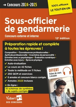 Bertrand.pt - Concours Sous-Officier De Gendarmerie : Préparation Rapide Et Complète À Toutes Les Épreuves ; Annales 2023 : Gendarme Catégorie B Concours Externe Et Interne (Édition 2024/2025)