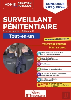 Bertrand.pt - Concours Surveillant Pénitentiaire : Catégorie C Tout-En-Un ; Concours Externe Et Interne (Édition 2023/2024)