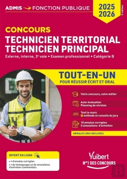 Bertrand.pt - Concours Technicien Territorial - Technicien Principal - Catégorie B - Tout-En-Un : Externe, Interne, 3e Voie, Examens Professionnels 2025-2026