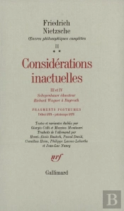 Considerations Inactuelles Iii Et Iv
