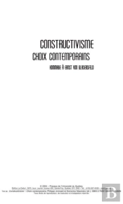 Constructivisme : Choix Contemporains. Hommage A Ernst Von Glasersfeld