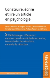 Construire, Écrire Et Lire Un Article En Psychologie