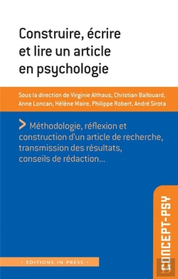 Bertrand.pt - Construire, Écrire Et Lire Un Article En Psychologie