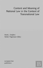 Content And Meaning Of National Law In The Context Of Transnational Law