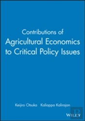 Contributions Of Agricultural Economics To Critical Policy Issues