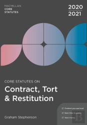 Core Statutes On Contract, Tort & Restitution 2020-21