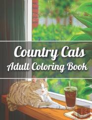 Country Cats Adult Coloring Book