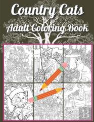 Country Cats Adult Coloring Book