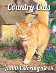 Country Cats Adult Coloring Book
