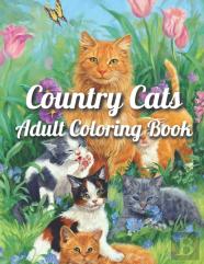 Country Cats Adult Coloring Book