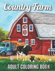 Country Farm Adult Coloring Book